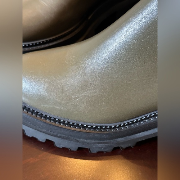 NIB Zadig & Voltaire Ride Semy Shiny Chelsea Platform Boots 38 Military Olive 7 - Picture 14 of 15